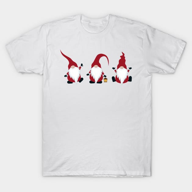 3 Little Christmas Gnomes T-Shirt by Novelty-art